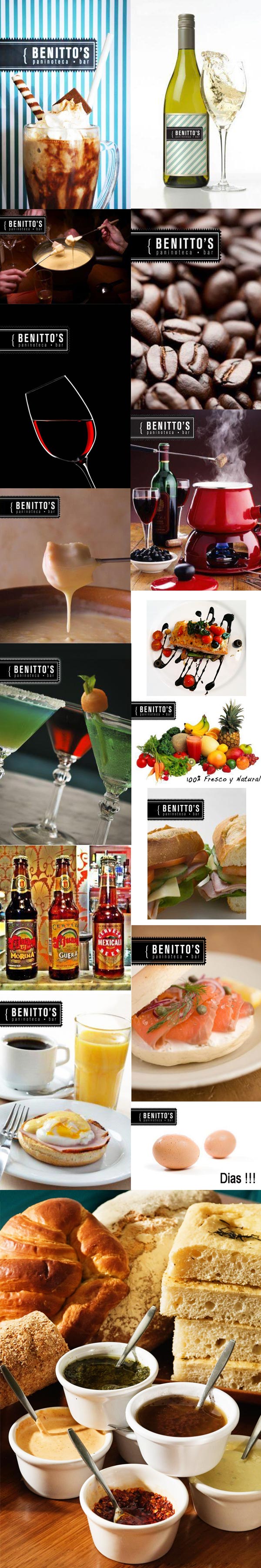Whoever comes to Benitto's enters a universe where the food, wine, music and conversation between friends is one of those experiences that give flavor to every moment. Its menu, full of European memories, delights the palate while its relaxed atmosphere and unique personality, leading to discover the true meaning of the word flavor.